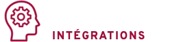 icone integration, tête avec un engrenage